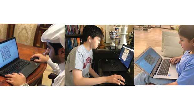 Best Qatari Male - Hamad al-Jaber, Champion - GM Andrew Tang and Best Qatari Female - Layan al-Qassabi