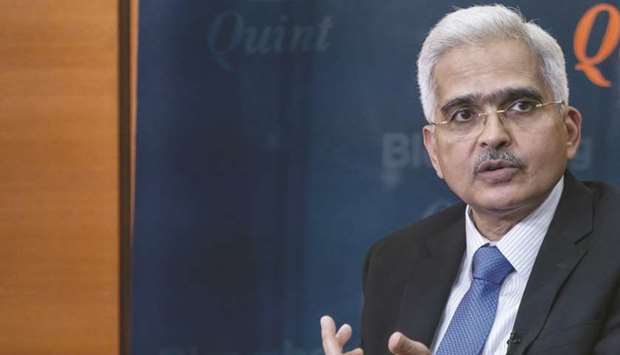 Shaktikanta Das, governor of the Reserve Bank of India, speaks during an interview at the central bank in Mumbai. Announcing the slew of measures via online channels, Das said that policy repo rate would for now be maintained at 4.4%.