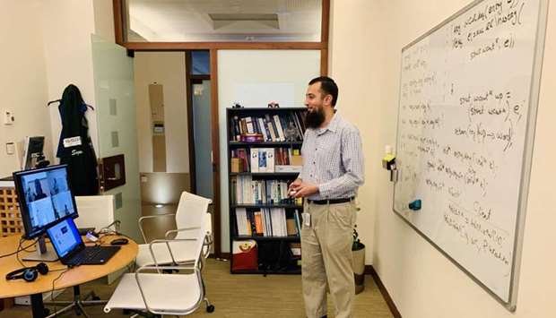 A faculty member teaching an online class