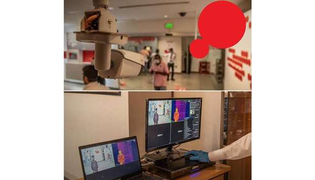 The Fever Screening Thermal Camera System at Ooredoou2019s Al Sadd retail shop.