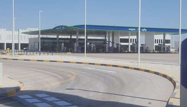 A view of the Umm Al Juwashen petrol station, opened Monday by Woqod along Al Majd Road.