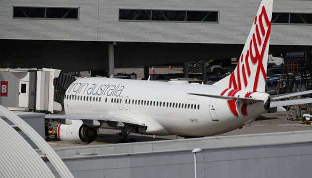 A Virgin Australia plane is seen at Kingsford Smith International Airport in Sydney