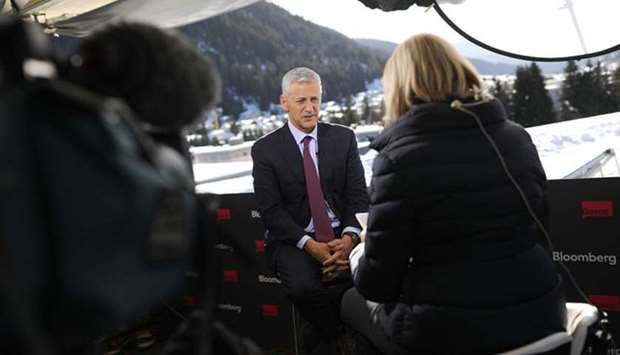 Bill Winters, CEO of Standard Chartered, speaks during a Bloomberg Television interview in Davos, Switzerland (file).