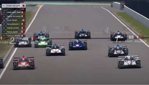 Drivers battle it out in the third race of the final week of the Qatar Online Racing Championship, organised by the Qatar  Motor and Motorcycle Federation (QMMF).