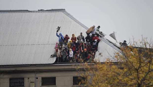 Inmates from Villa Devoto prison in Buenos Aires take part in a riot yesterday demanding measures to prevent the spread of the coronavirus, after Covid-19 cases were allegedly confirmed inside the prison.