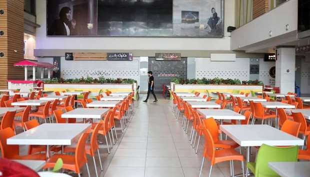 An empty a restaurant is seen at the mall, following the outbreak of the coronavirus disease (Covid-19), after shopping malls and bazaars reopened in Tehran, Iran