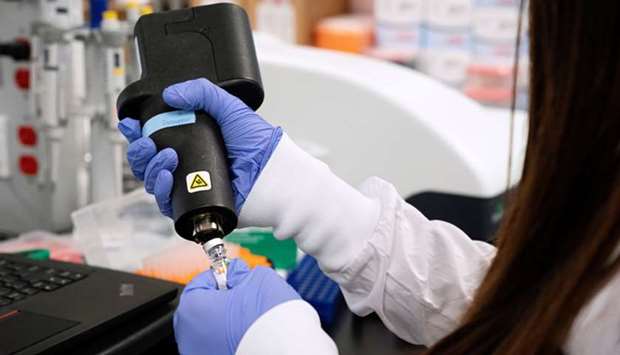 A scientist at RNA medicines company Arcturus Therapeutics research a vaccine for the novel coronavirus (Covid-19) at a laboratory in San Diego, California, US, in this March 17, 2020, file photo.