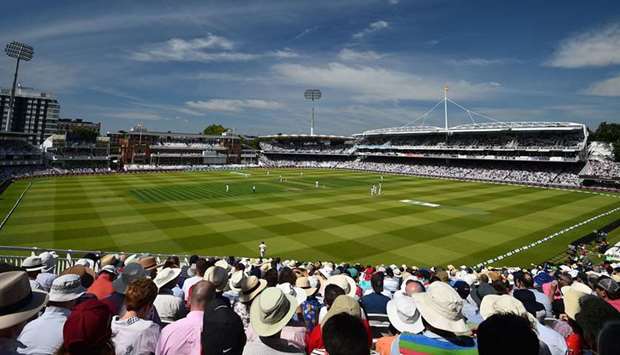 This July 24, 2019, picture, shows a general view of the first day of the first Test between England and Ireland at Lordu2019s cricket ground in London, United Kingdom. (AFP)
