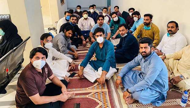 This handout photograph released by the Punjab chapter of the Young Doctors Association (YDA) and taken on Friday shows doctors during their hunger strike protest at the Punjab health secretaryu2019s office in Lahore.