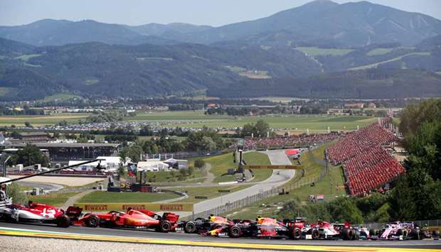 This June 30, 2019, picture, shows a general view of the Austrian GP at Red Bull Ring in Spielberg. (Reuters)