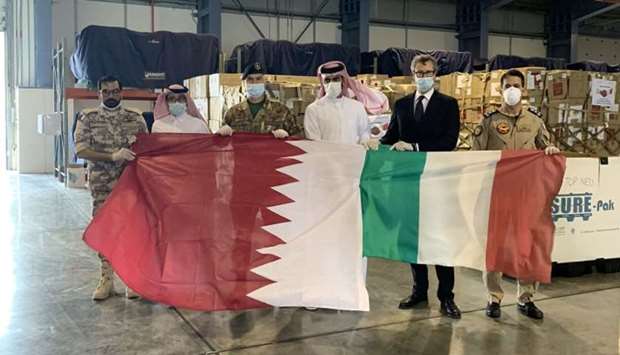 Medical aid has been sent to Italy on the directives of His Highness the Amir Sheikh Tamim bin Hamad al-Thani.