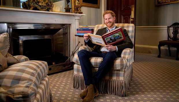 Prince Harry records his on-camera introduction to the new animated special Thomas & Friends: The Royal Engine.
