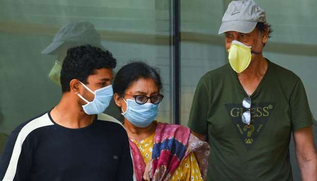 Bollywood actor Irrfan Khanu2019s wife Sutapa Sikdar arrives at the Kokilaben Ambani hospital in Mumbai yesterday.