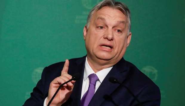 Hungarian Prime Minister Viktor Orban speaks during a business conference in Budapest, Hungary on March 10.