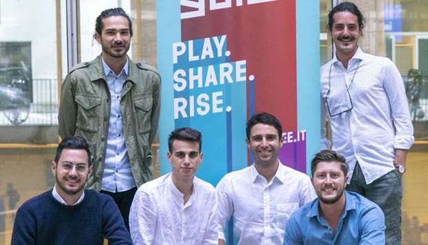 Some of the team members of Golee. From left: Filippo Ronconi (Customer Service), Lorenzo Barbi (Sales), Marco Morri (Project Manager), Tommaso Guerra (CEO), Felice Biancardi (president and head of Sales), Luca Granaldi (Sales Operations).
