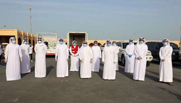 Dr Khalid bin Ibrahim al-Sulaiti and other officials during the launch event at Katara.