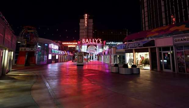 The Grand Bazaar Shops at Bally's Las Vegas on the Las Vegas Strip remain closed as a result of the statewide shutdown due to the continuing spread of the coronavirus across the United States on April 3 in Las Vegas, Nevada. AFP