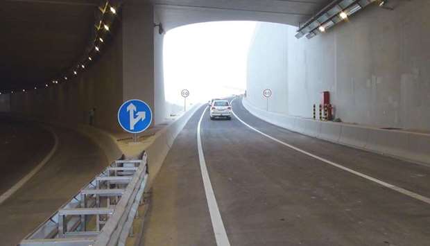 A section of the new underpass on Mesaimeer Interchange.