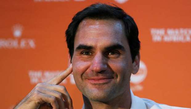Roger Federer during a media briefing at Cape Town International Airport on February 5, 2020. (Reuters)