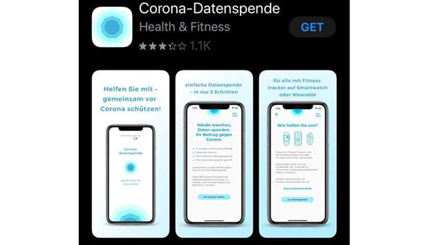 A screenshot shows the app launched by Germanyu2019s public health authority in partnership with healthtech startup Thryve to help monitor the spread the coronavirus.
