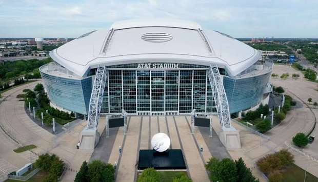 An aerial view of AT&T Stadium in Arlington, Texas. (AFP)