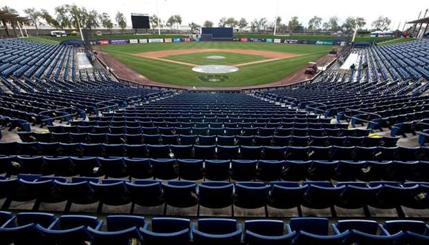 A general view of American Family Fields stadium after MLBu2019s decision to suspend all spring training games on March 12, 2020. (AFP)