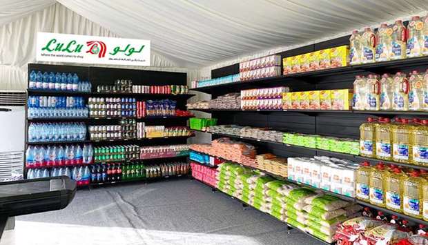 An interior view of a temporary supermarket opened by LuLu in the Industrial Area.