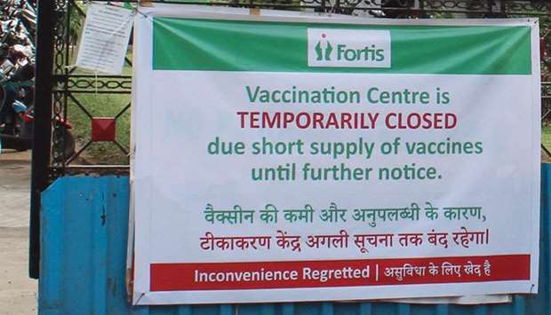 Covid-19 vaccine shortage in India