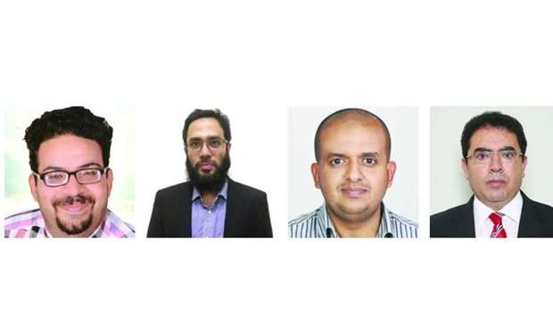 From left: Mahmoud Refaee, Dr Tanvir Alam, Hamada al-Absi and Dr Mounir Hamdi