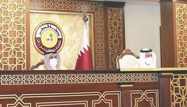HE Ahmed bin Abdullah bin Zaid al-Mahmoud presiding over the council's meeting on Monday