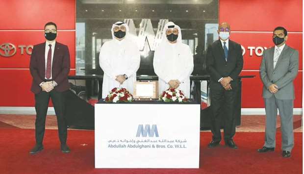 AAB officials with the award.