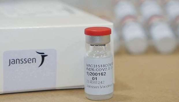 FILE PHOTO: A vial of Johnson & Johnson's Janssen coronavirus disease (COVID-19) vaccine. (REUTERS) 