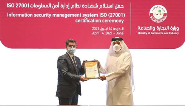 The certificate was received by Ali Khalid al-Khulaifi, director, Information Technology Department at the Ministry. The ISO-certified ISO 27001 is one of the most trusted and internationally accredited certificates for information security.