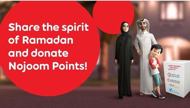Members of Nojoom, Ooredoou2019s popular loyalty programme, can donate their Nojoom points to the programmeu2019s charity partners to help them continue their invaluable work in Qataru2019s communities.