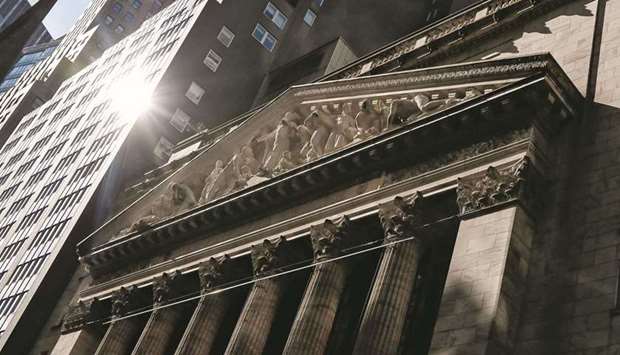 The front facade of the New York Stock Exchange. US technology and growth stocks have taken the marketu2019s reins in recent weeks, pausing a rotation into value shares as investors assess the trajectory of bond yields and upcoming earnings reports.