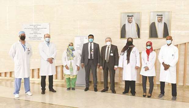 Dr Hilal al-Rifai poses in a group photo alongside Dr Fatima Khatoon and other team members involved in the project.