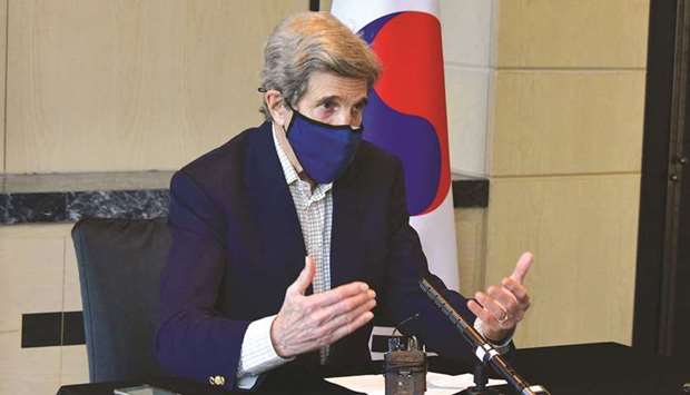 Kerry, seen here during a press conference in Seoul, is the first official from Bidenu2019s administration to visit China.