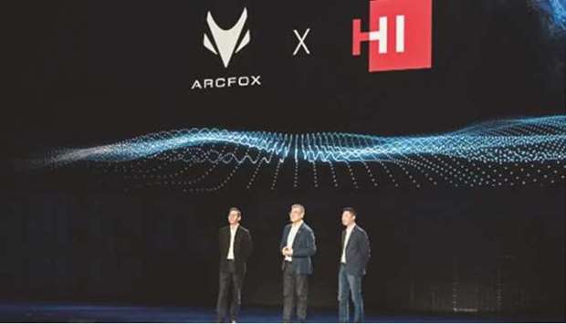 The first vehicle integrated with Huaweiu2019s intelligent automotive solution was launched at the u20182021 ARCFOX Brand Night and New Product Launchu2019 in Shanghai
