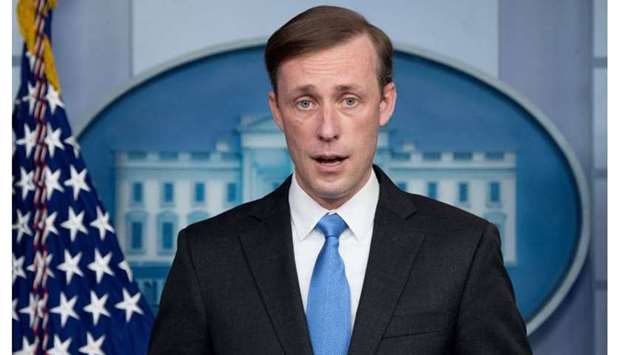 In this file photo US National Security Adviser Jake Sullivan speaks during a press briefing on February 4, in the Brady Briefing Room of the White House in Washington, DC. - Top security officials of the United States, Japan and South Korea meet Friday to discuss next steps on North Korea as President Joe Biden completes a policy review. AFP