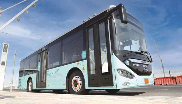 A fleet of new buses is boosting Qataru2019s public transport infrastructure. About 20% of the buses are electric, with the remainder diesel-fuelled with a Euro 5 emissions standard, which emits much less pollution than regular vehicles.