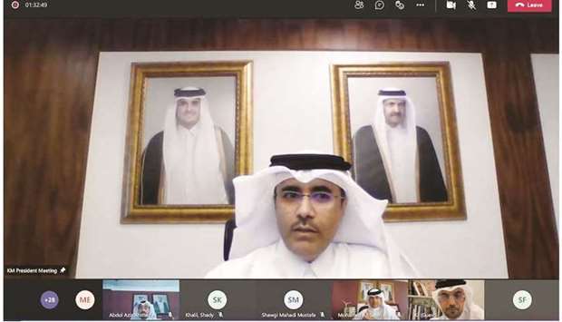 Kahramaa president Essa bin Hilal al-Kuwari at the press conference on Thursday.