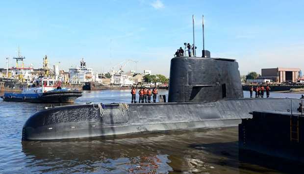(file photo) The Argentine military submarine ARA San Juan and crew