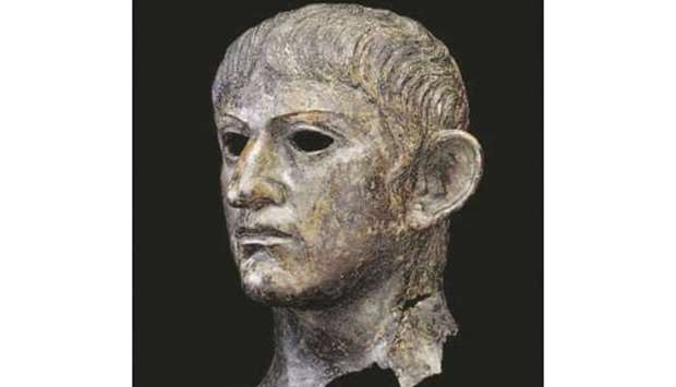 A copper statue of the emperor Nero.