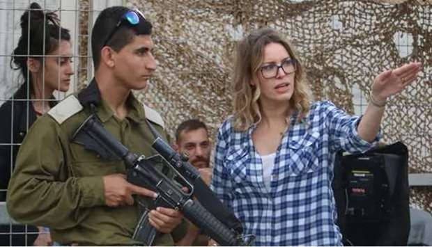 Nabulsi during filming of The Present. Photograph: Monther Sbaih