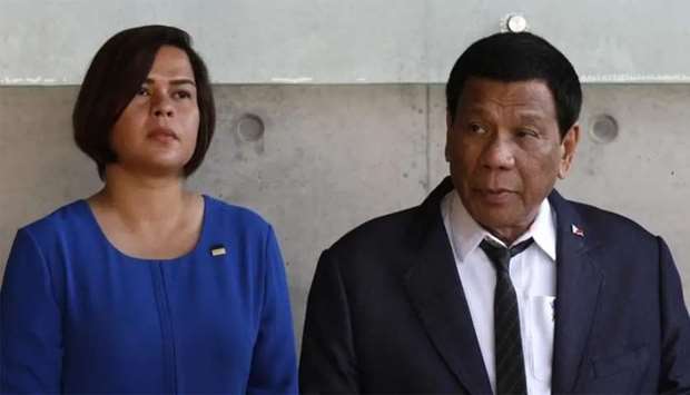 (File photo)  President Rodrigo Duterte with his daughter Sara Duterte-Carpio