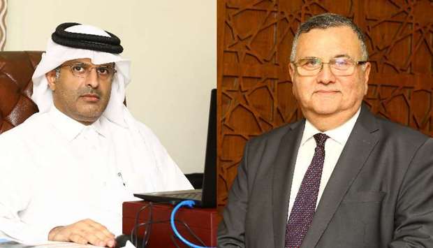 QICCA board member for International Relations Sheikh Dr Thani bin Ali al-Thani and QICCA general counsel Dr Minas Khatchadourian. PICTURES: Jayan Orma
