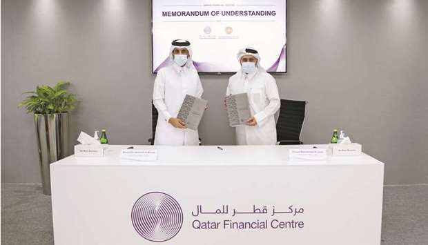 The MoU was signed by Yousuf Mohamed al-Jaida, chief executive officer, QFC Authority, and Misnad bin Abdullatif al-Misnad, chief executive officer, QCSD.