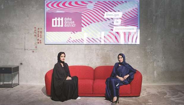 'Design is Downtown', an exhibition organised by Naila al-Thani (L) and Shaikha al-Sulaiti (R) from Doha Design District, hopes to make design accessible to the general the public.