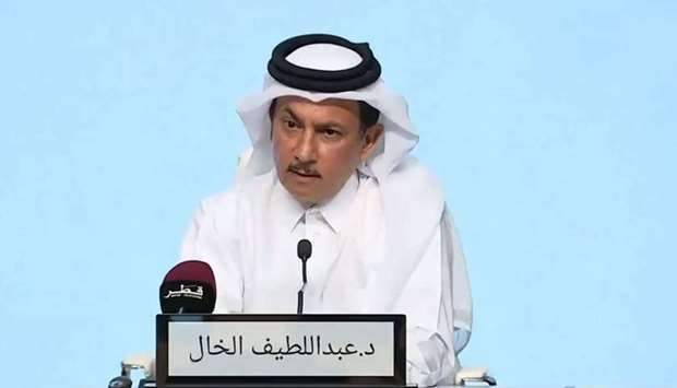 Dr Abdullatif al-Khal during the televised press conference Wednesday