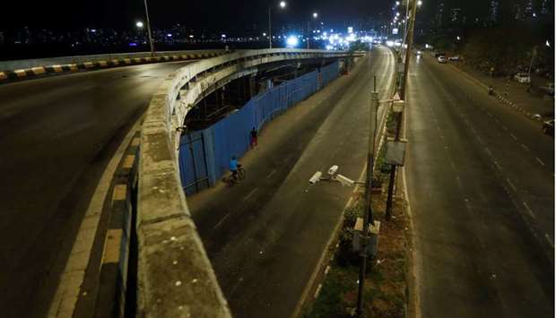 Deserted roads are seen during a curfew amidst the spread of the coronavirus disease (Covid-19) in Mumbai, India